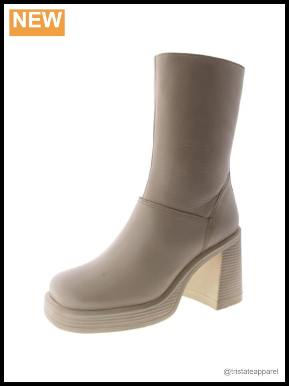 Women's Fantsie Heeled Ankle Bootie Leather Square Toe Block Heel